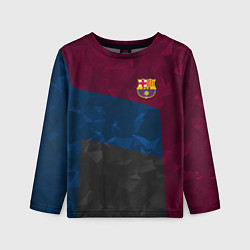 Лонгслив детский FC Barcelona: Dark polygons, цвет: 3D-принт