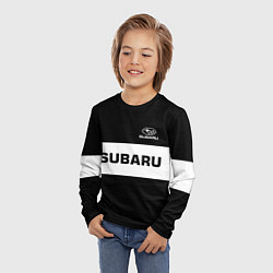 Лонгслив детский Subaru: Black Sport, цвет: 3D-принт — фото 2
