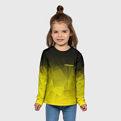 Лонгслив детский Cyberpunk 2077: Yellow Poly, цвет: 3D-принт — фото 2