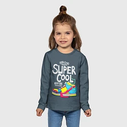 Лонгслив детский Super Сool, цвет: 3D-принт — фото 2