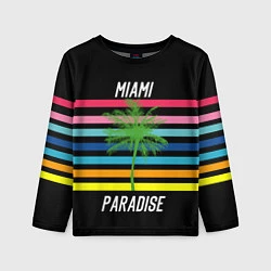 Лонгслив детский Miami Paradise, цвет: 3D-принт