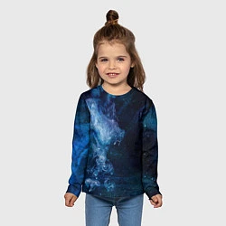 Лонгслив детский Синий космос, цвет: 3D-принт — фото 2