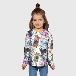 Лонгслив детский Старинные фотоаппараты, цвет: 3D-принт — фото 2