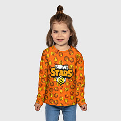 Лонгслив детский Brawl Stars: Orange Team, цвет: 3D-принт — фото 2