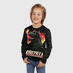 Лонгслив детский Flame Godzilla, цвет: 3D-принт — фото 2
