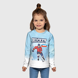 Лонгслив детский Хоккей Russia, цвет: 3D-принт — фото 2