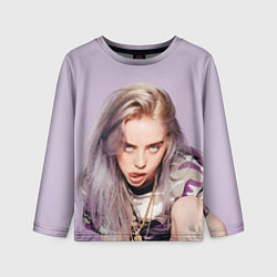 Лонгслив детский BILLIE EILISH: Puprle Mood, цвет: 3D-принт