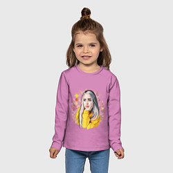 Лонгслив детский Billie Eilish Pink Art, цвет: 3D-принт — фото 2