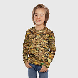 Лонгслив детский Листья, цвет: 3D-принт — фото 2