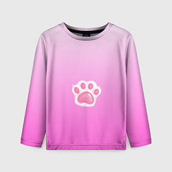 Детский лонгслив Розовая лапка с подушечками