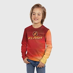 Лонгслив детский The Flash Logo Pattern, цвет: 3D-принт — фото 2