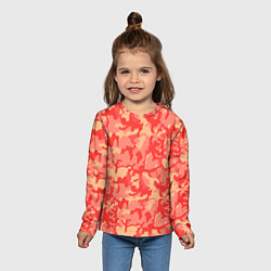 Лонгслив детский Оранжевый камуфляж, цвет: 3D-принт — фото 2