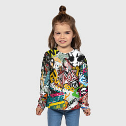 Лонгслив детский Стикеры, цвет: 3D-принт — фото 2