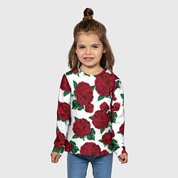 Лонгслив детский Винтажные розы, цвет: 3D-принт — фото 2