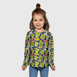 Лонгслив детский Кактусы, цвет: 3D-принт — фото 2
