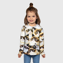 Лонгслив детский КОТ МЕМ, цвет: 3D-принт — фото 2