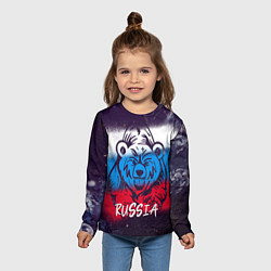 Лонгслив детский Russia Bear, цвет: 3D-принт — фото 2