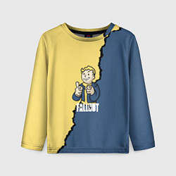 Лонгслив детский Fallout logo boy, цвет: 3D-принт