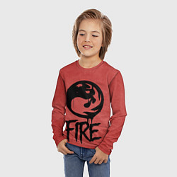 Лонгслив детский Emblems Fire, цвет: 3D-принт — фото 2