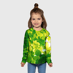 Лонгслив детский Листья, цвет: 3D-принт — фото 2