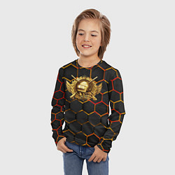Лонгслив детский Pubg Gold Logo, цвет: 3D-принт — фото 2