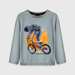 Лонгслив детский Космический велосипедист Z, цвет: 3D-принт