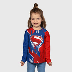 Лонгслив детский Знак Супермен, цвет: 3D-принт — фото 2