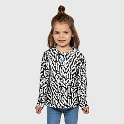 Лонгслив детский Шрифт на чёрном, цвет: 3D-принт — фото 2