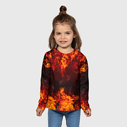 Лонгслив детский Огонь, цвет: 3D-принт — фото 2