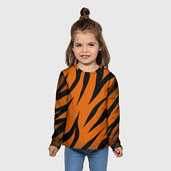 Лонгслив детский Текстура тигра, цвет: 3D-принт — фото 2