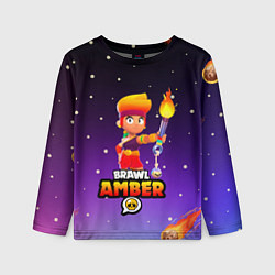 Лонгслив детский BRAWL STARS AMBER, цвет: 3D-принт