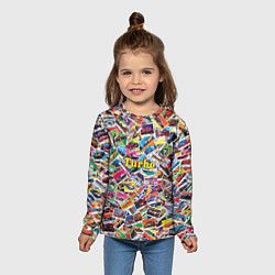 Лонгслив детский Коллекция вкладышей Turbo, цвет: 3D-принт — фото 2