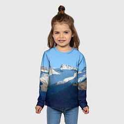 Лонгслив детский Снежные горы, цвет: 3D-принт — фото 2