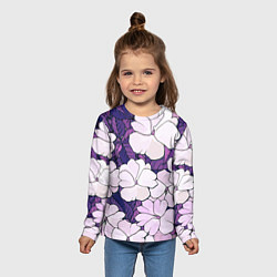 Лонгслив детский Фиолетовые цветы, цвет: 3D-принт — фото 2