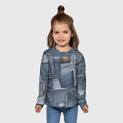 Лонгслив детский Jeans life, цвет: 3D-принт — фото 2