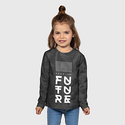 Лонгслив детский Надпись Hack the future, цвет: 3D-принт — фото 2