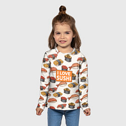 Лонгслив детский I love sushi Я люблю суши, цвет: 3D-принт — фото 2