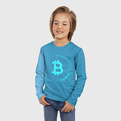 Лонгслив детский Bitcoin, цвет: 3D-принт — фото 2