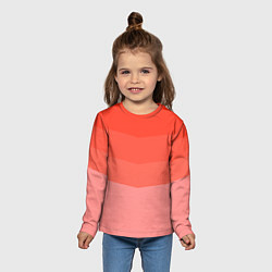 Лонгслив детский Персиковый Градиент, цвет: 3D-принт — фото 2