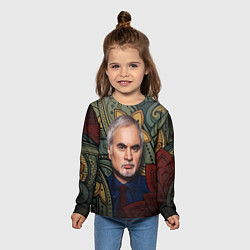 Лонгслив детский Меладзе Цветы Мандала, цвет: 3D-принт — фото 2