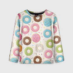 Лонгслив детский Пончики Donuts, цвет: 3D-принт