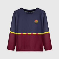 Лонгслив детский FC Barcelona Flag and team Logo 202122, цвет: 3D-принт