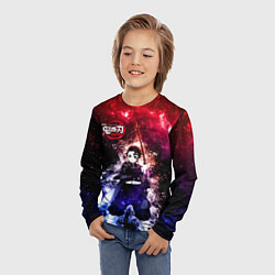 Лонгслив детский Танджиро Камадо Kimetsu no Yaiba, цвет: 3D-принт — фото 2