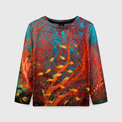 Лонгслив детский Коралловые рыбки, цвет: 3D-принт