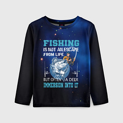 Лонгслив детский FISHING PLANET Рыбалка, цвет: 3D-принт