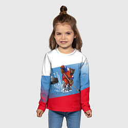 Лонгслив детский Русский хоккей, цвет: 3D-принт — фото 2