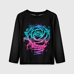 Лонгслив детский Неоновая Роза Neon Rose, цвет: 3D-принт