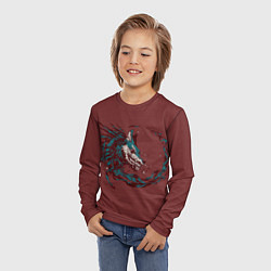 Лонгслив детский Волк, цвет: 3D-принт — фото 2