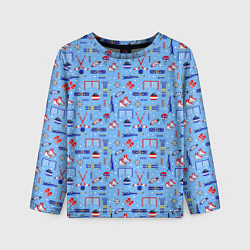 Лонгслив детский Зимние виды спорта, цвет: 3D-принт