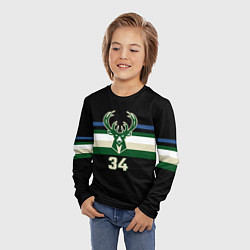 Лонгслив детский Milwaukee Bucks форма Яннис Адетокумбо, цвет: 3D-принт — фото 2